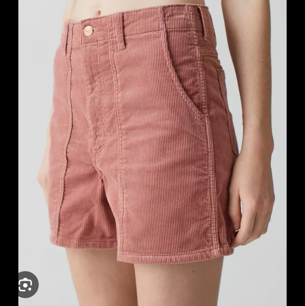 Wrangler Dusty Rose Corduroy High Waisted Mom Shorts Size 27